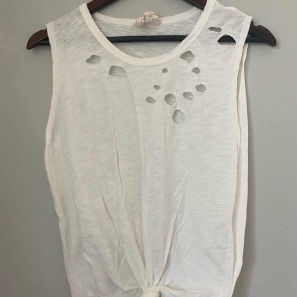 Distressed muscle tank